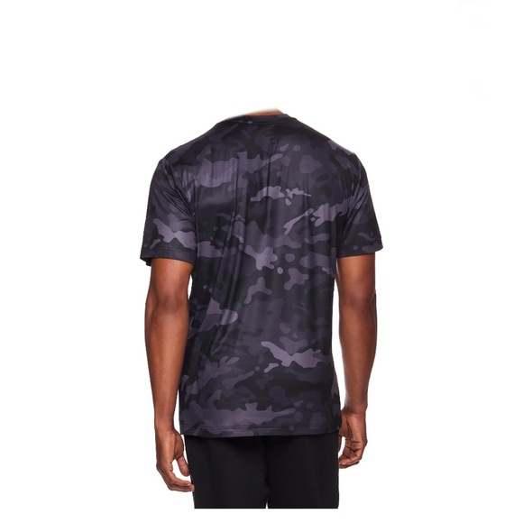 Reebok Men's Delta Core Short-Sleeve Black Camo Camouflage T-Shirt, XL - Picture 2 of 3